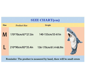 Dessin animé requin sac de couchage pyjamas bureau sieste requin couverture Karakal haute qualité tissu sirène châle couverture pour enfants adultes - Product Image 4