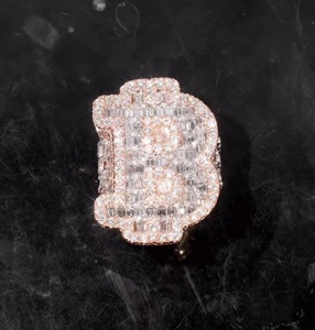 Anillo de Alfabeto Popular con Diseño Personalizado, Plata de Ley 925, Diamantes Moissanite, Completamente Engastado, Brillante, Regalo de Compromiso y Boda para Hombre - Product Image 1