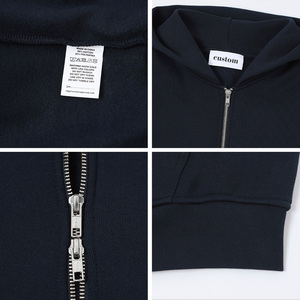 Sweat à capuche d'hiver pour homme, coupe oversize, 100% coton, 500 GSM, tissu éponge lourd, imprimé délavé, double fermeture éclair, personnalisable OEM - Product Image 3