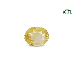 Saphir Jaune Naturel de 6,06 Carats (Pukhraj) - Pierre Précieuse Facettée Taille Émeraude - Product Image 1
