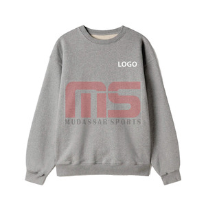 Venta al por mayor de algodón básico de mezcla de hombres de cuello redondo sudaderas logotipo personalizado Impresión de hombro caído moda Streetwear pulóver - Product Image 4