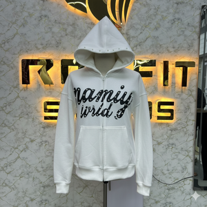 Blank Zipup <b>Hoodie</b> Oversize 600 500 Gsm Puff Print Full Zipper Hoodies Men Cotton Heavyweight Boxy Custom <b>Cropped</b> <b>Zip</b> <b>up</b> <b>Hoodie</b> - Product Image 3