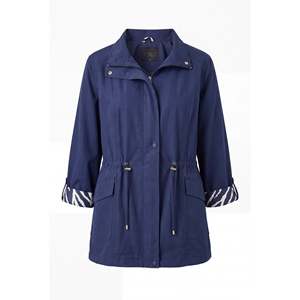 Zebra Astar Manteau en coton grande taille à détails bleu marine - Product Image 2