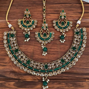 Mehendi-Conjunto de joyería de latón antiguo para mujer, accesorios de joyería de diseño elegante y hermoso, para fiesta, collar antiguo - Product Image 1