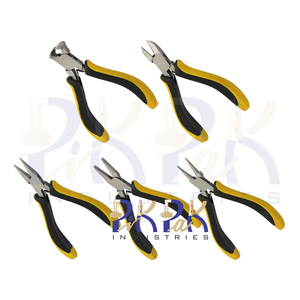 5 pieces Ergonomic Handle Pliers <b>Kit</b>. Size 130mm Chain, Flat, Round, Side Cutter & Top/End Cutter Jewelry Making Pliers <b>Kit</b> - Product Image 5