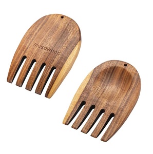Fournitures en gros Ensemble de service à salade en bois d'acacia Design moderne Articles de cuisine pour la maison Ensemble de fourchettes à salade en bois Prix d'usine en gros - Product Image 6