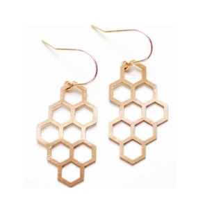 Pendientes de Metal metálico de moda para mujer con perla diamante Simple hueco cuadrado diseño geométrico boda producto a granel - Product Image 4