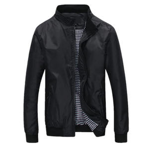 Chaqueta de bombardero hecha a medida para hombre último estilo Slim Fit Stand Collar ligero impermeable Casual chaqueta de gran tamaño tela de lona - Product Image 1