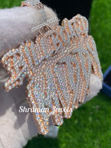 Pendentif personnalisé en argent 925 15.5gms 2.3CT buste fait main avec pendentif D couleur VVS clarté Moissanite diamant testeur Pass - Product Image 3