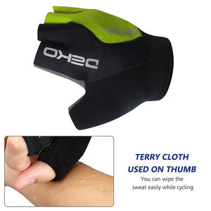 Gants de vélo mi-doigts d'été, design jaune personnalisé et matière polyester pour le vélo et le cyclisme - Product Image 3