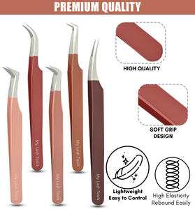 Eyelash Extension Tweezer Fiber Tip Angular Boot Volume 45 Degree Russian Mega Volume Lash Tweezers Stainless Steel - Product Image 5