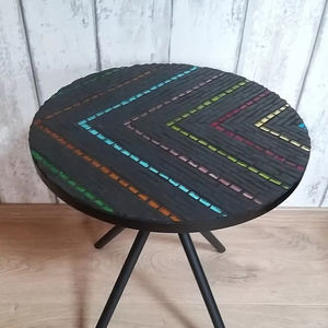 Dazzling <b>Mosaic</b> Side Table: Iridescent <b>Art</b> - Blue Coffee Table - Side Table - Livingroom Decor - Gift - Product Image 1