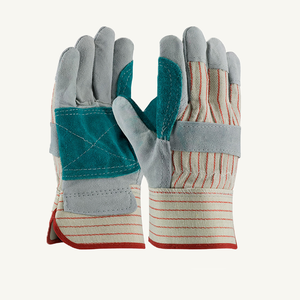 Guantes de cuero divididos de doble palma de calidad superior Anti-Corte antideslizante construcción reforzada soldadura de goma protección de brazo de mano - Product Image 5