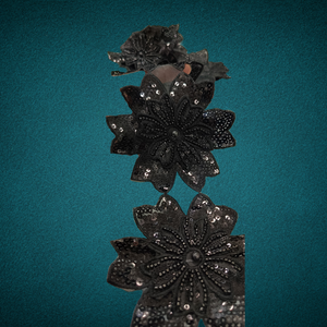 Tela de encaje bordado Floral colorido con patrón intrincado Ajuste de tul Elegante ropa de boda de gama alta decoraciones de boda - Product Image 2