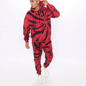 2026 high Quality Low MOQ Custom <b>tie</b> dye 2 Piece Set Men Screenprint,Embroidery,etc Sweatpants and Zip up Hoodie Set Unisex - Product Image 2