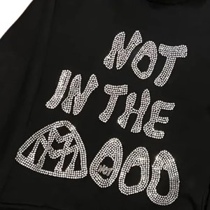 Sweat à capuche surdimensionné noir avec strass imprimé Paisley Streetwear unisexe pull en coton lourd Hip Hop hiver mode sweats à capuche vente - Product Image 3