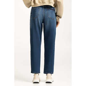 กางเกงยีนส์เดนิมเอวสูงสไตล์โกธิคสำหรับผู้หญิง ไซส์พลัส รุ่น WM-JNS-WS24-002 ระบายอากาศได้ดี ซักได้ ทรงตรง พิมพ์ลาย สำหรับฤดูหนาว - Product Image 4