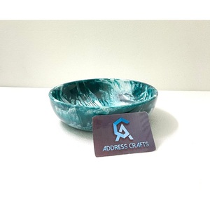 Frutero de Resina con Acabado Liso, Frutero de Resina Más Vendido y Tazón de Resina Hecho a Mano con Textura de Mármol, Juego de Vajilla para Mesa - Product Image 1