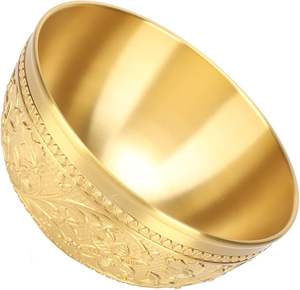 Cuenco de latón con acabado rústico con patrón floral para servir presentaciones de comida orgánica y natural a precio mayorista - Product Image 5