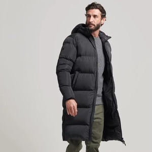 Veste longue matelassée en gros, veste à fermeture éclair, capuche, logo brodé sur la veste, design ODM, dernier design, 2026 - Product Image 3
