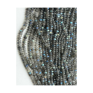 Vente en gros de perles rondes facettées en labradorite bleue naturelle de 14 pouces, taille 4-6 mm, prix d'usine - Product Image 2