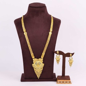 Joyería chapada en oro de 14K 18K 24K de moda al por mayor que forma collares largos Diseño floral Joyería India Joyería llena de oro de latón - Product Image 1