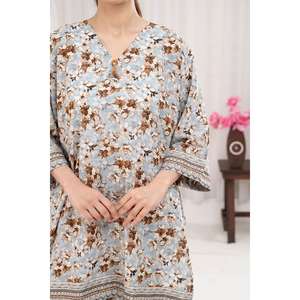 Traje de dos piezas sin costuras estilo bohemio clásico estampado para mujer, de verano, hasta la rodilla, con cremallera, transpirable, talla única, para el día a día laboral. - Product Image 5