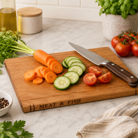 Planche à découper en bois d'acacia naturel, épaisseur 1,8 cm, rectangulaire, avec rainure pour les jus, pour la préparation du pain et du fromage en cuisine