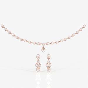 Round & Marquise Moissanite Diamond Wedding Fine Jewelry Set Sterling Silver <b>Necklace</b> - Product Image 5