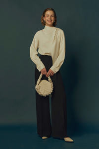 Blusa drapeada de cuello alto Crepúsculo de la mejor opción para mujeres Servicios ODM Tallas grandes para Otoño Invierno Primavera Verano - Product Image 2