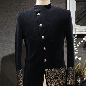 Luxurious Men's Wedding Sherwani Heavy Velvet Jodhpuri with Intricate Hand Embroidery Sequence Work Customizable for Adults - Product Image 1