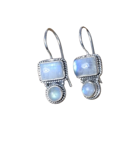 Women's Dangle <b>Earrings</b> Trendy Jewelry Perfect Gift Giving for Lover 925 <b>Solid</b> Sterling <b>Silver</b> Blue Fire Moonstone Gemstone - Product Image 1