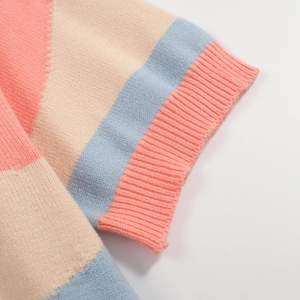 Polos Vintage de manga corta para hombre, camisas informales con patrones geométricos de punto multicolor, Polo de algodón 100% - Product Image 5