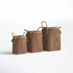 ตะกร้าเก็บหญ้าทะเลพร้อมที่จับเป็นมิตรต่อสิ่งแวดล้อม OEM ออกแบบได้ตามต้องการผลิตในเวียดนามโดยตรง - Product Image 3