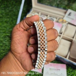 Rose Gold Iced Moissanite Diamond Watch Two Tone <b>Stainless</b> <b>Steel</b> <b>Bracelet</b> Luxury Quartz Watch Wholesale Supplier - Product Image 3