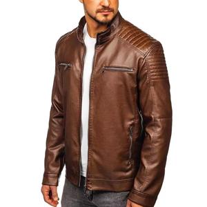 Chaqueta de cuero genuino para hombre de la mejor calidad para Otoño e Invierno de alto estilo liso teñido con servicio OEM en todo el mundo - Product Image 5