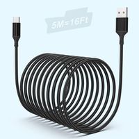 Cable USB-C de Nailon de 6m con Carga Rápida para Teléfonos Móviles Samsung, Paquete de 2, desde Italia