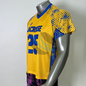 Maillot de lacrosse à manches courtes respirant de dernière génération, 100% polyester, meilleure qualité, vêtements d'équipe, logo personnalisé, impression par sublimation - Product Image 3