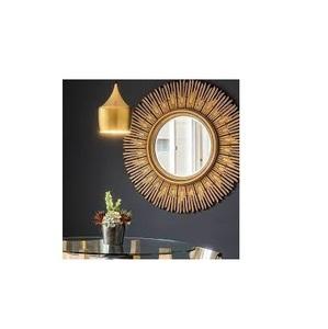 Espejo de pared chapado en oro con marco de buena calidad, espejo de pared colgante de Navidad de Metal de diseño único para baño y dormitorio - Product Image 3