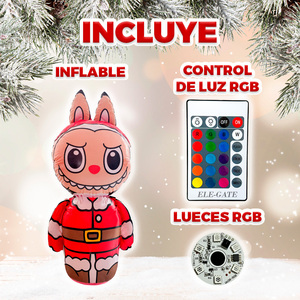 Labubu Statuetta Gonfiabile di Babbo Natale con Luci LED RGB e Giocattolo - Product Image 4