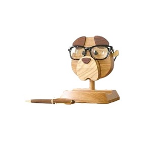 Personalizable hecho a mano de madera de acacia búho ojo de cristal soporte de madera respetuoso con el medio ambiente - Product Image 3