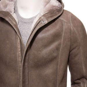 Veste en cuir de vachette vintage de haute qualité pour homme, imperméable, respirante, non tissée, couleur unie, col cheminée, directement de l'usine - Product Image 6