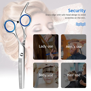 Kit de ciseaux à effiler professionnels en acier inoxydable pour la coupe de cheveux, pour usage par les barbiers - Product Image 6