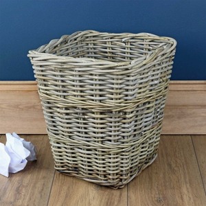 Rattan <b>Square</b> Wicker Waste Paper Bin Handmade <b>Storage</b> <b>Baskets</b> Natural Rattan Modern Multifunction Made in Viet Nam - Product Image 3