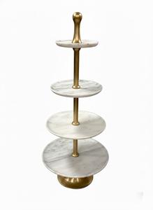 Soporte Redondo de Metal de Cobre de 4 Niveles para Tartas, Torre de Exhibición de Postres para Decoración de Bodas, Bandeja de Servicio de Pasteles y Cupcakes de Lujo - Product Image 4