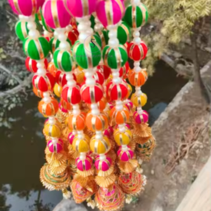 Multicolor Designer Gotta Latkan With Gotta Beads Garlands Bell Design Garlands for Wedding Party and Festivals <b>Decor</b> Garlands - Product Image 1