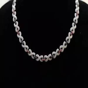 Chaîne Hip Hop en diamant Moissanite ronde et baguette entièrement glacée fabriquée en argent sterling 925 rappeurs bijoux de fête - Product Image 4