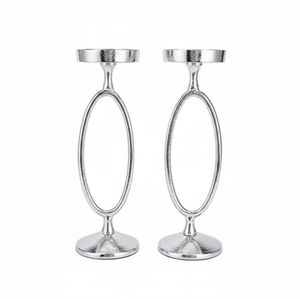 เชิงเทียนโลหะสีเงินดีไซน์เก๋ไก๋ ขาบิดเกลียว ทำจากอะลูมิเนียม สำหรับตกแต่งบ้าน ตกแต่งโต๊ะ งานแต่งงาน และงานปาร์ตี้ - Product Image 2