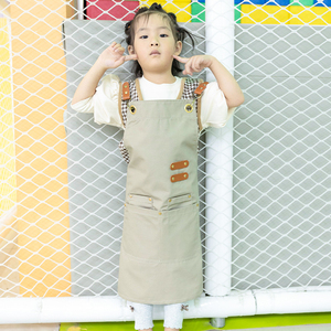 Enfants Custom Printed Apron Restaurant Children's Cotton <b>Bib</b> With Pocket Personalized Logo for Cleaning Use - Product Image 3