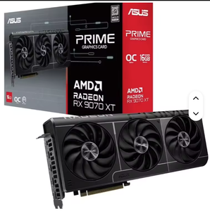NUEVA Tarjeta Gráfica AS-US para RadeonS RX 9070 XT Prime OC PCI Express para Computadora de Escritorio/Portátil, Refrigerada por Ventilador, 3 Años de Garantía, Sonido - Product Image 1